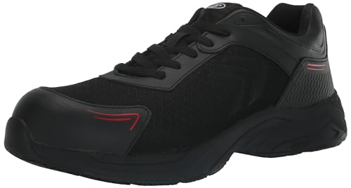 Dr. Scholl’s Shoes Mens Blazer Slip Resistant Composite Toe Work Sneaker Black Leather 8.5 M