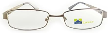 ES115 Metal Rectangular Eye Glasses Full Frame (Brown, 45)