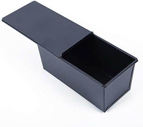 1pc 33 * 14.2 * 12cm Black Bread Box with Lid Nonstick Rectangle Bread Loaf Pastry Cake Box Baking Pan Suitable for Home Kitchen