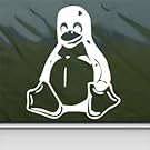 Linux Tux Penguin White Sticker Decal Car Window Wall Macbook Notebook Laptop Sticker Decal
