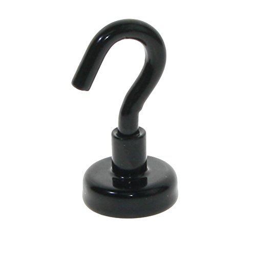BIGTEDDY - 10pcs D16 16mm Strong Neodymium Magnets Magnetic Hanging Hooks for Indoor/Outdoor Use (Black)