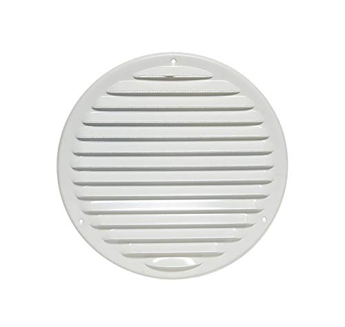 Ø 100mm / 4" inch White Round Metal Air Vent Grille Cover with Insect Mesh - Ventilation Cover