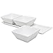Set of 3 Decorative Modern Mini White Square Flower, Succulent Planters/Dishes with Display Tray