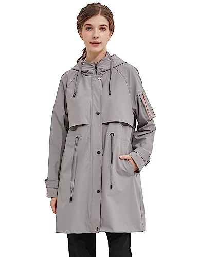 Orolay Women's Long Windbreaker Hooded Light Jacket Active Outdoor Anoraks