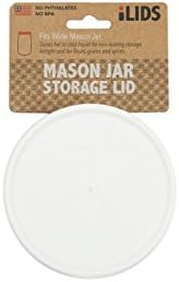 iLIDSMason Jar Storage Lid, Wide Mouth, White, Pack of 2