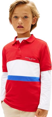 Tommy Hilfiger Mini Corp EMB Clrblock Polo SS KB0KB10383 Polo Rouge (Rapid Red Colourblock) 2 Ans
