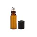 Mavogel 5ml Amber Glass Roller Bottles-Set of 6 Roll Bottle With Metal Ball for Essential Oil,Aromatherapy,Perfumes and Lip Balms