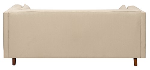Elle Decor Celeste Tufted Sofa, Chenille, Ivory