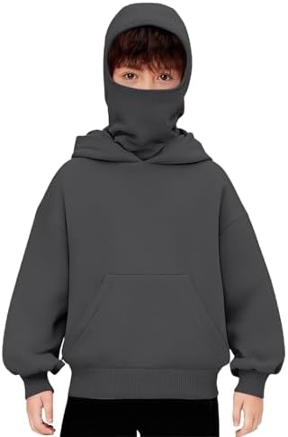 Amazon.com: Boys Zip Up Hoodies Jacket Balaclava Hoodie with Face