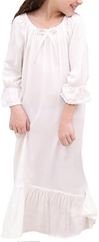 PUFSUNJJ Little Girls Princess Nightgowns Summer Short Sleeve Nightdress Toddler 3-10 Years