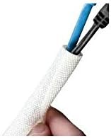 TechFlex 1.5" F6 Woven Wrap Braided Cable Sleeve White 25 Feet F6W1.50WH25