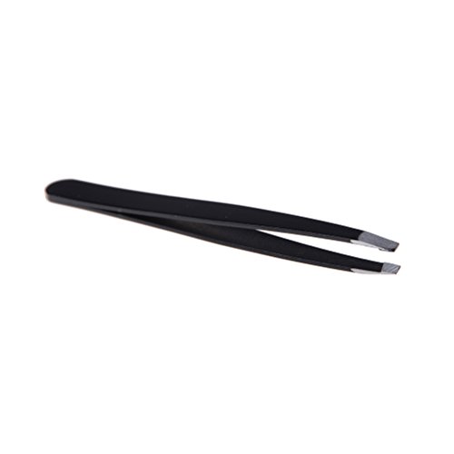 1Pcs Professional Stainless Steel Precision Eye Brows Slant Tip Tweezer Black