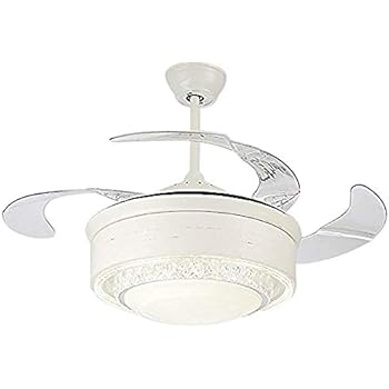 Tiptonlight Chrome Retractable Ceiling Fan 42 Inch With Remote