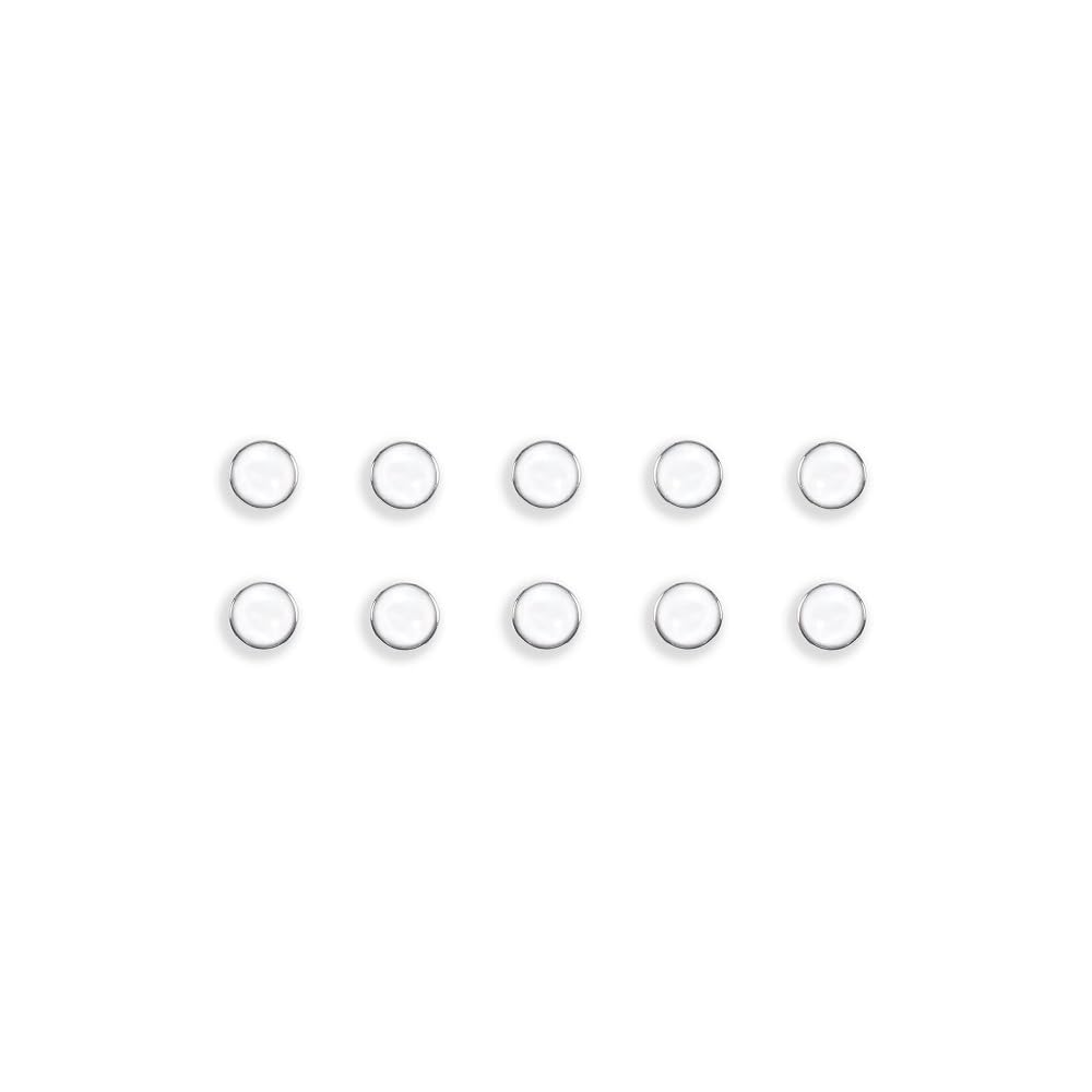 Bi-Office IM140809 Pack of 10 Round Magnets 20 mm Silver