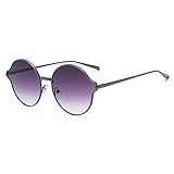 SojoS Womens Mens Stylish Metal Frame Flat Lens Round Sunglasses SJ1058