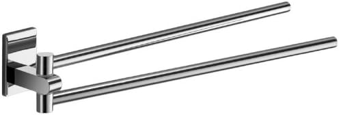 Gedy Maine Polished Double Arm Swivel Towel Bar, Chrome, 14"