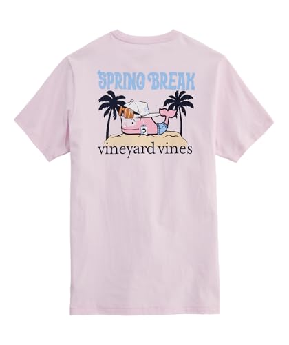 vineyard vines Spring Break Character Whale Short-Sleeve Pocket Tee, Pink Drink…