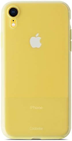 Coolwee Ultra Thin iPhone XR Case Liquid Silicone Slim Semi Transparent Grip Matte Translucent Gel Rubber Cover for Women Girls Protective Cover Case Compatible Apple iPhone XR 6.1 inch Yellow
