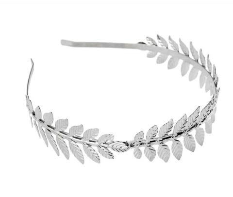 SZETOSY Leaf Bridal Headband - GOODCHANCEUK Roman Goddess Headband Wedding Accessories for Wedding, Party, Dancing Party, Fashion Show Silver Color
