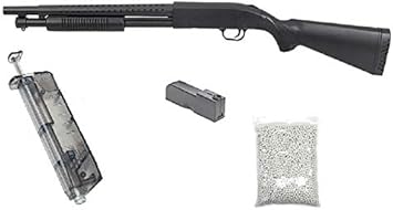 Kosxbo Realistische Airsoft Schrotflinte Schwarz Lange 920mm Kaliber 6mm 0 5j Ink Magazin Speedloader Und 6mm Premium Bbs Terminator Pumpgun Shot Gun Softair Pumpguns Amazon De Spielzeug