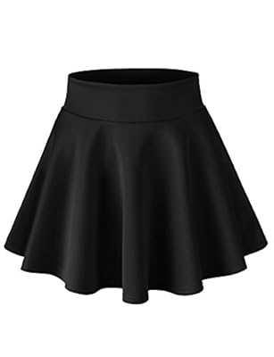 H2H Womens Stretchy Scuba Elastic Waist Band A-Line Flared Swing Skirt