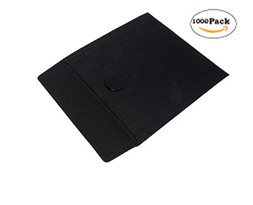 1,000 Pack AcePlus Premium Thick 100g Black Color Paper CD DVD Blu-ray Disc Sleeves Envelope with Window Cut Out and Flap, Heavy Weight.