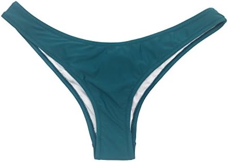Balanciga Women's Sexy Brazilian Ruched Ruffle Cheeky Bikini Bottom Thong(Medium/(US 8-10), Green)