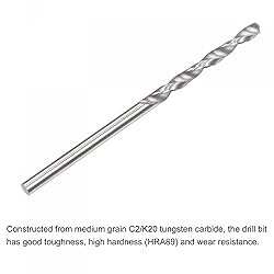 uxcell Solid Carbide Drill Bits, 2mm C2/K20