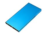 Walma New Ultra-thin Metal Case 20000mAh Polymer Battery Charger Dual USB Power Bank (Blue)