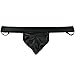 Manocean Mens Sexy Underwear Faux -Leather Jockstrap Breathe Holes G-String