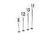 New Star Foodservice 23275 Ring-Clip Table Number Holder/Number Stand/Place Card Holder, 15-Inch, Set of 12