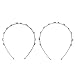 Kloud City Pack of 2 Bridal Crystal Headband Double Layer Tiny Beads Tiara Alloy Hairband Pageant Prom Headpiece