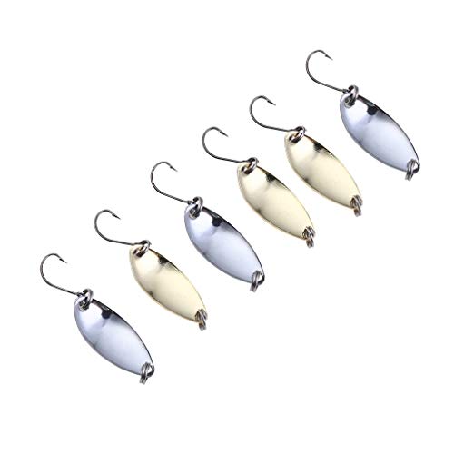 Hongxin Fishing Lure,5/6pcs 5/2.5g Sequin Spoon Fishing Lure Trout Blinker Hard Bait Single Hook Outdoor,Fishing Hooks High Carbon Steel Worm Soft Bait Jig Fish Hooks (B)