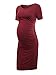 Liu & Qu Women's Maternity Bodycon Ruched Side Dress Casual Short & 3/4 Sleeve Dress for Daily Wearing Or Baby Shower