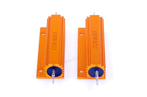 LM YN 100 Watt 8 Ohm 5% Wirewound Resistor Electronic Aluminium Shell Resistors Gold Suitable Inverter, LED Lights,Frequency Divider, Servo Industry 2-Pcs