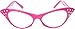 Cat Eye Glasses with Rhinestones - 50's 60's Retro Glasses (2 Pack) (Pink & White Cat Eye Glasses)