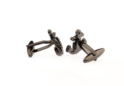 LBFEEL Nautical Anchor USN Cufflinks for Men in Gun Color with a Gift Box - Thumbnail 3