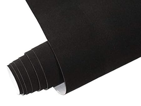 folimac 14€ / m² Schwarz Samtfolie Velvet Folie Alcantara Optik Selbstklebend mit Luftkanäle (500cm x 135cm)