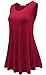 JollieLovin Womens Sleeveless Comfy Plus Size Tunic Tank Top With Flare Hem - Wine Red, L