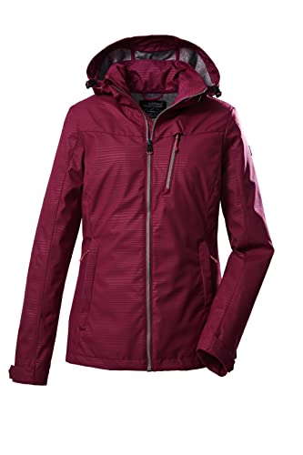 killtec Women's Giacca softshell/giacca outdoor con cappuccio staccabile con zip KOS 91 WMN SFTSHLL JCKT, dark rose, 34, 39141-000