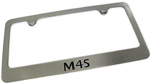 Infiniti M45 License Plate Frame Number Tag Rotary Engraved Chrome Plated Brass (Certified Refurbished) - Thumbnail 4