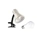 Xtricity LED Clip on Desk Lamp with 360° Flexible Gooseneck, Reading Light for Bed Headboard– 6W A19 Bulb Included, 120V, On/Off Switch, 10.25” Height Table Lamp with White Finish