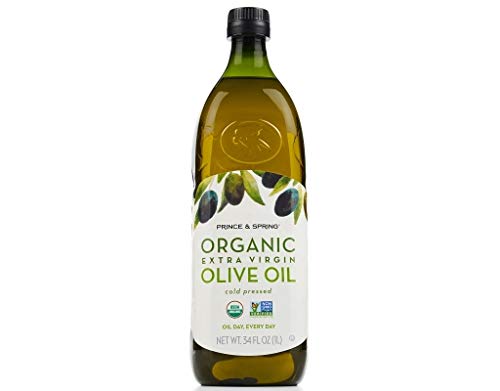 Prince & Spring Organic Extra Virgin Olive Oil - Cholesterol-free NON-GMO Certified Favorite Healthy Food Cooking Oil…