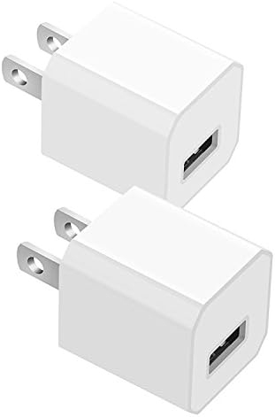 USB Wall Charger, Certified USB 5W / 1A Universal Mini Portable Travel Power Adapter High Speed 1.0A Output for iPhone iPad Samsung HTC LG iPod Nokia (2 Pack) White