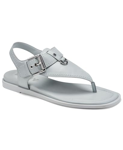DKNY Women's Cassiane Flat Thong Sandal With Belt Detail, Storm Grey, 11