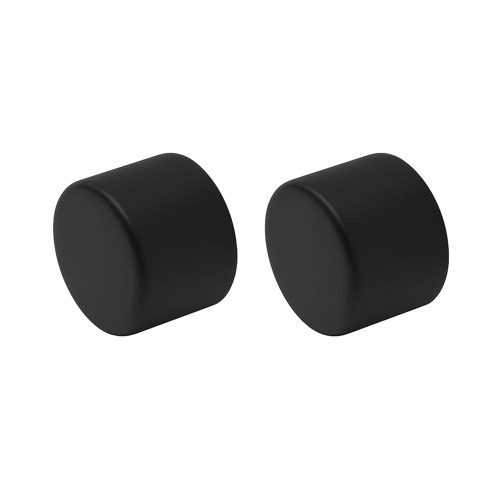 EVOGES Matt Black Dimmer Knobs – Pack of 2, Ø21.7mm x 15.8mm, Universal Replacement, 6mm D-Spindle