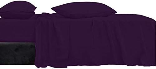KETHER Luxury Hotel Collection Double Brushed Microfiber - 1800 Series - Queen Sheet Set with 15 Inch Deep Pocket (Solid Purple) - 4 Piece Set - Wrinkle Free, Stain Resistant Deep Pocket Sheet Set