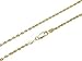 Sterling Silver 2mm diamond cut rope chain necklace in 18k gold plating-28 inches