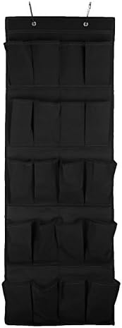 Hanging Shoe Organizer Large Hanging Shelves with Drawers 20 Pockets Small Over Door Cloth Shoe Organizer Hanging Hanger Closet Space Storage Home Decor (Black)