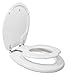 TOPSEAT TinyHiney Potty Round Toilet Seat, Adult/Child, w/Slow Close Chromed Metal Hinges, Wood, White